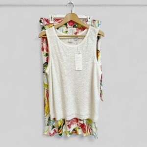 C&C California Linen Blend 2-Piece Skirt & Tank Set Size XL NWT